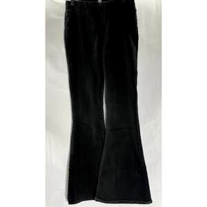 FOREVER 21 Women's Black Solid Elastic Waist Pull-On Flare Denim Jeans SZ S